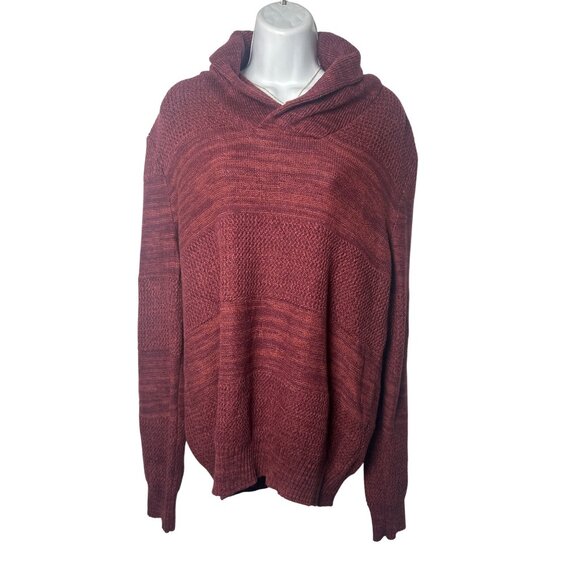 Sun + Stone Shawl Collar Sweater Color Red, Large, 100% Cotton - Picture 2 of 9